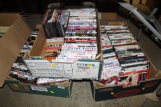 A collection of various DVDs