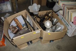 Two boxes of light fittings and globes etc.