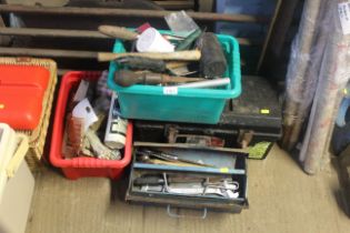 Two tool boxes and contents pf various tools and t