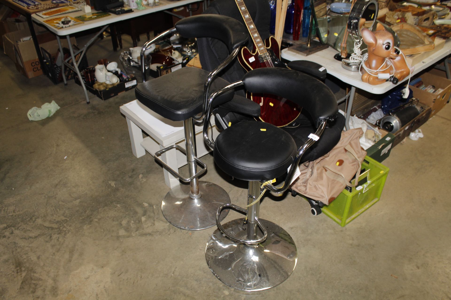 Two chrome adjustable high chairs