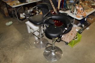 Two chrome adjustable high chairs