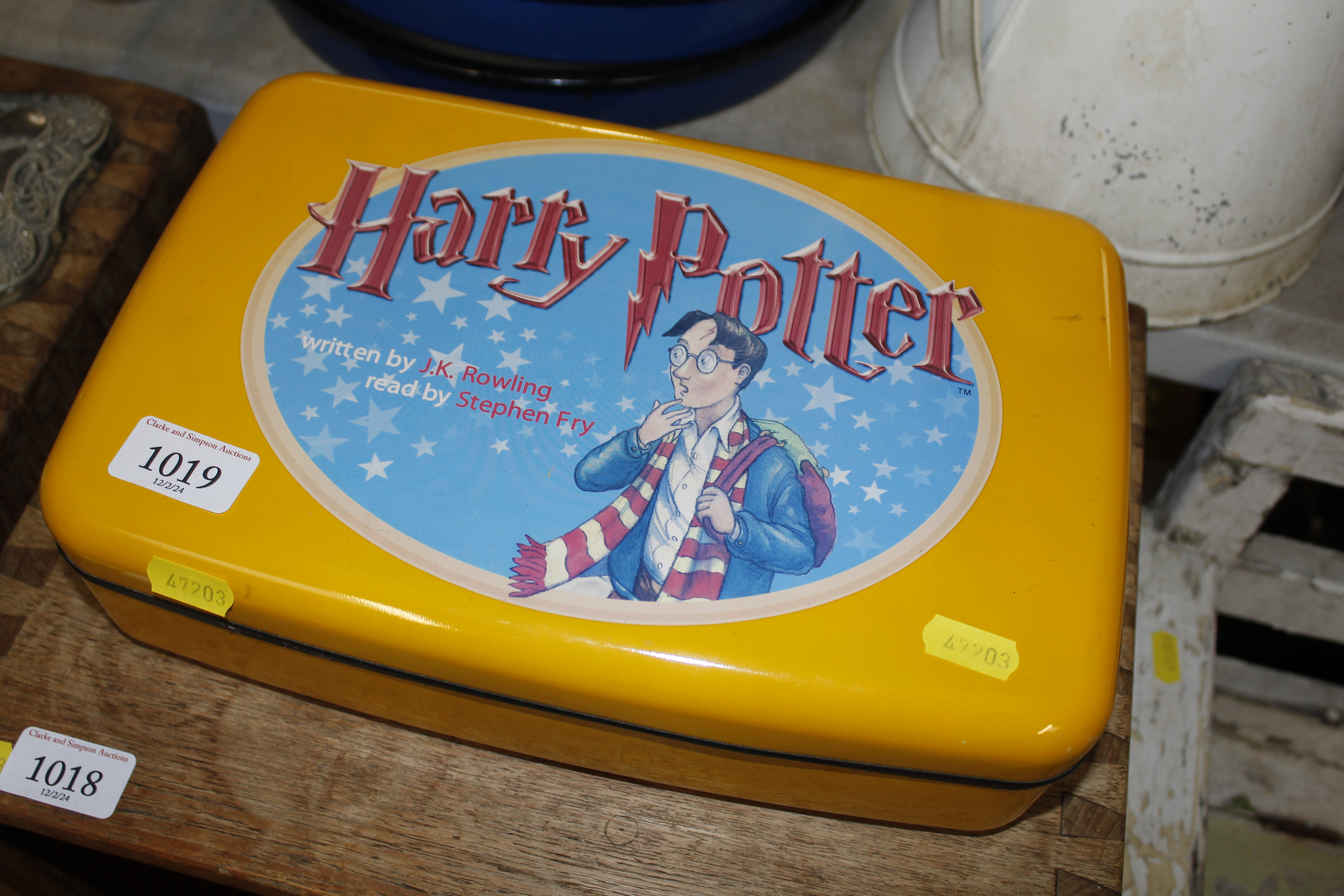 A boxed set of Harry Potter audio CDs