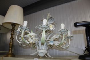 A decorative metal ware ceiling light