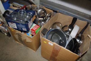 Two boxes of miscellaneous kitchenalia