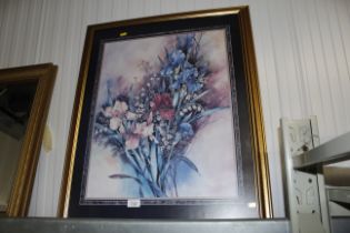 A floral print in gilt frame