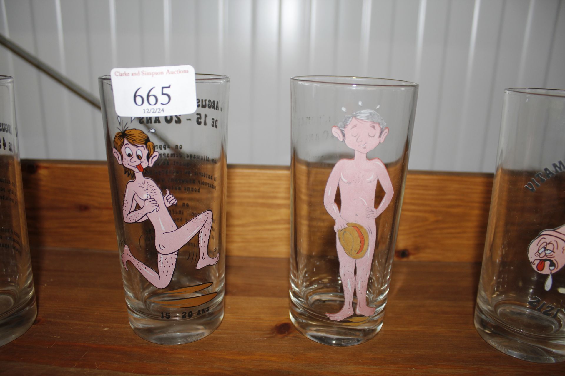 Six humorous cocktail glasses - Image 2 of 2