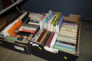 Two boxes of various cookery books etc