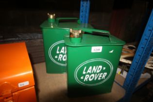 Two land Rover petrol can style storage tins (211)