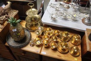 A pineapple jar and cover, three tier cake stand a