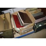 A box of miscellaneous albums, ephemera etc.