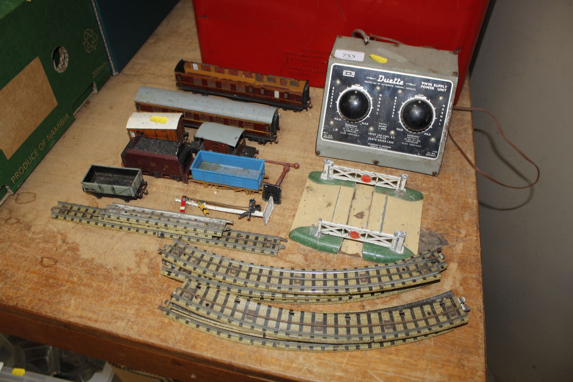 Various tin plate model railway tracks, rolling st