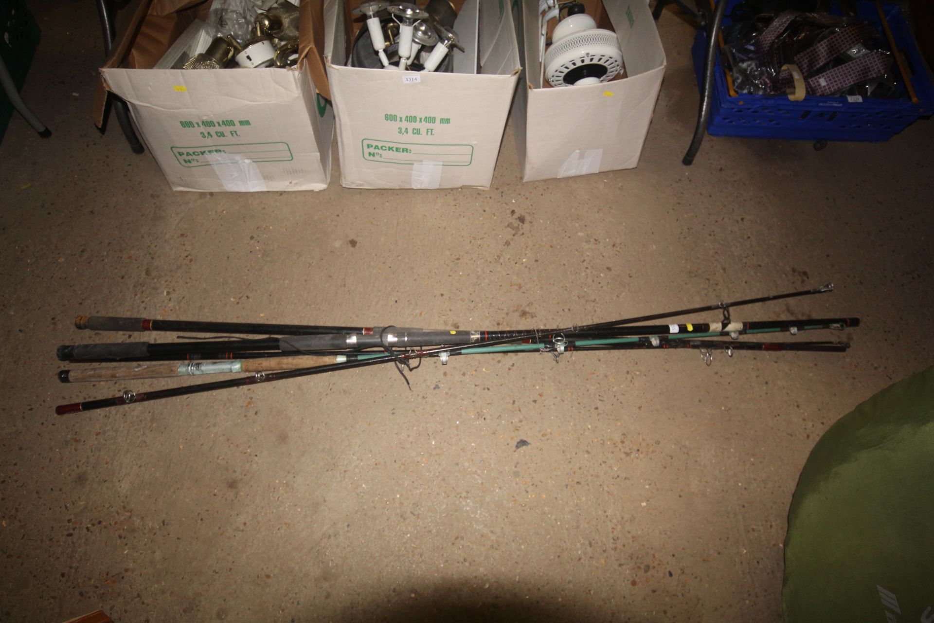 A quantity of various fishing rods