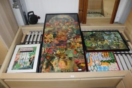 Five various coloured prints one entitled 