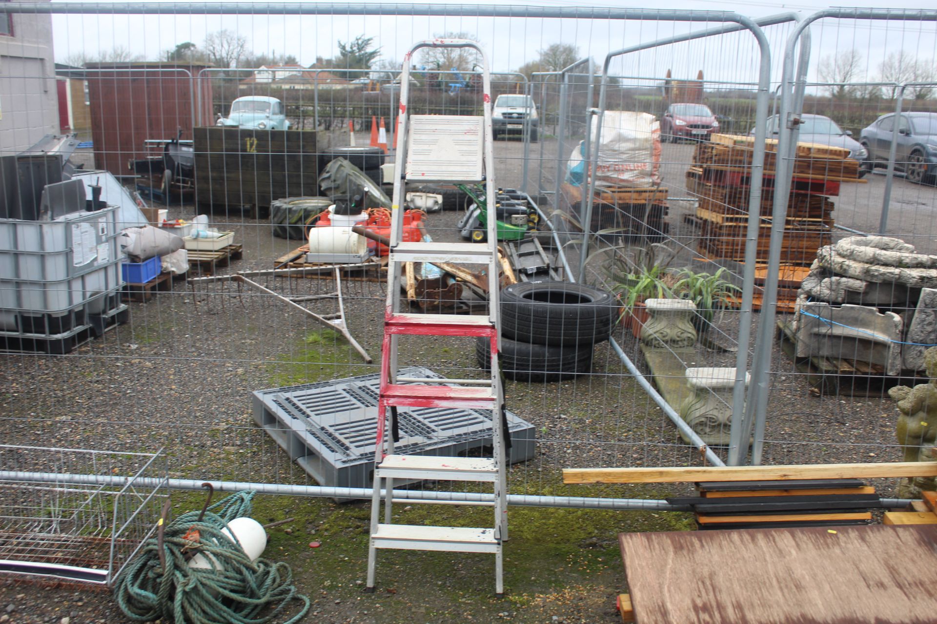 A set of aluminium folding steps