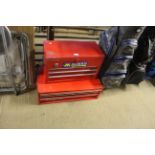 A metal Snap-On three drawer tool chest and conten