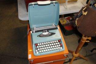 A portable typewriter