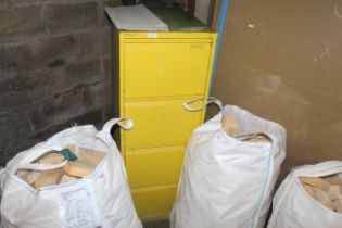 A Bisley four drawer metal filing cabinet (painted