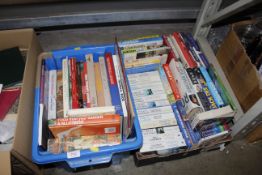 Two boxes of miscellaneous books including paperba