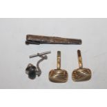 A pair of 9ct gold cuff-links, approx. total weigh
