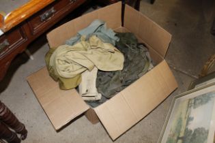 A box of various military related items