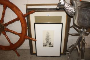 A watercolour depicting a windmill; P.W. Smith etc