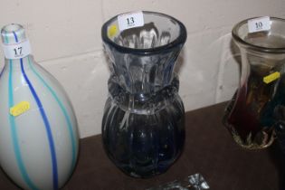 A Japanese blue glass vase