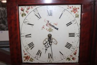 A 19th Century pine grandfather clock with 30 hour