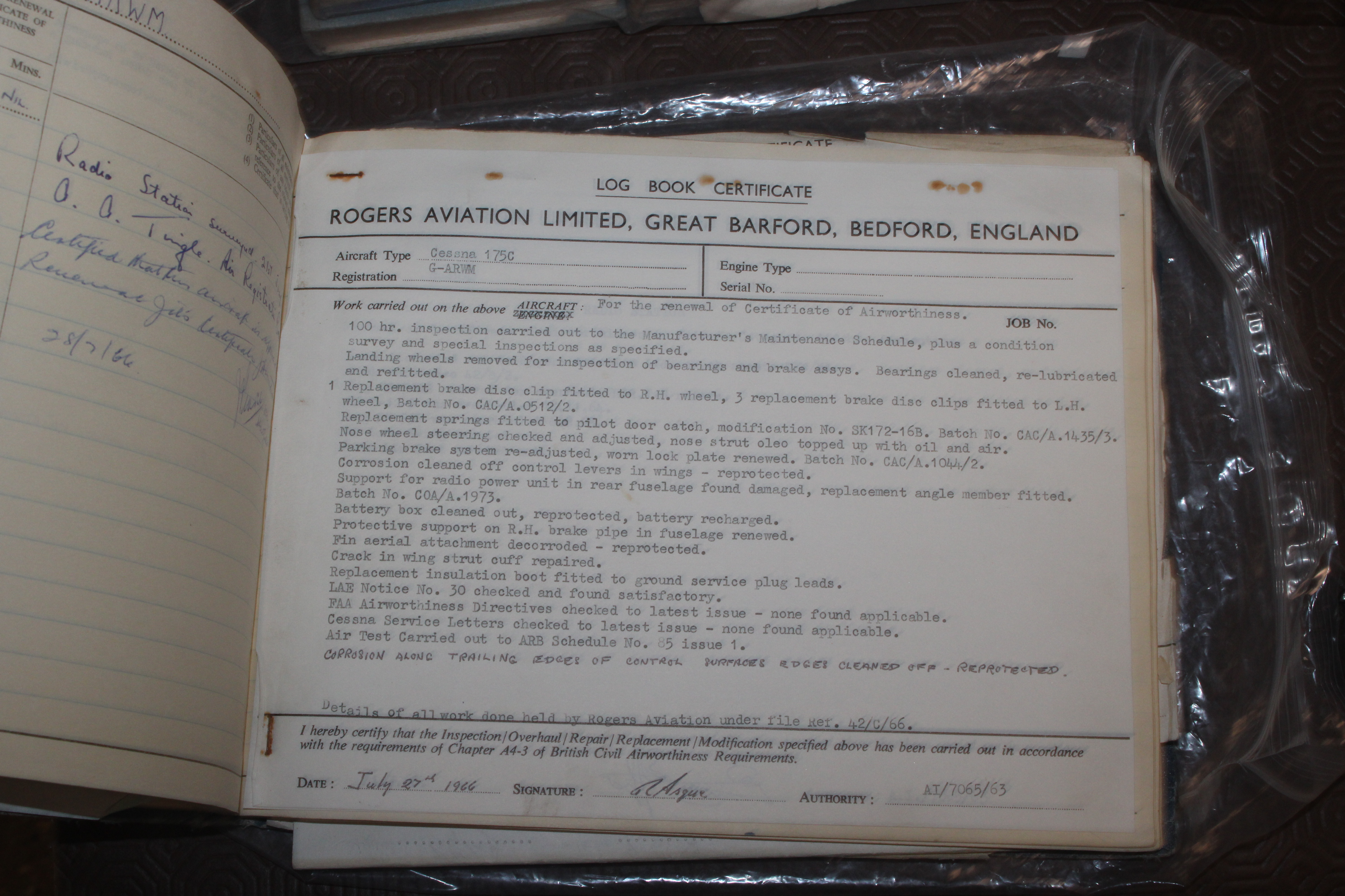 Aircraft log books to J. Hodgson - Image 4 of 5