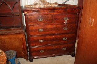 An Edwardian mahogany chest fitted two short over