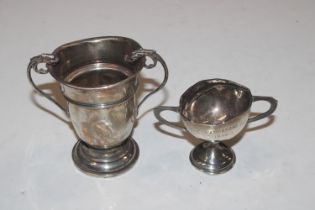 Two silver trophy cups, approx. total weight 122gm