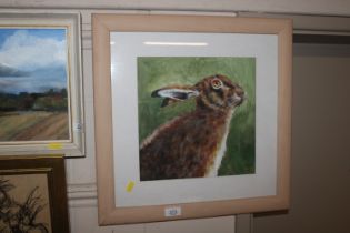 John Ryan, acrylic study depicting hare