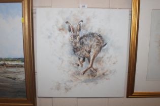 John Ryan, acrylic on canvas depicting a hare