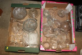 Two boxes of various table glassware