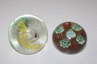 Two large Art Glass paperweights