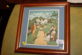 A framed and glazed coloured print "The House That