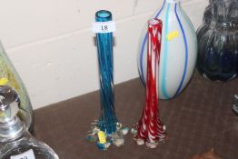 A pair of circa 1960's Japanese glass vases