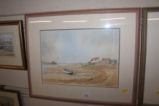 J. Austin, framed and glazed watercolour study of