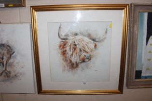 John Ryan, framed and glazed acrylic depicting hig