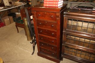 A 19th Century Wellington style chest fitted six d