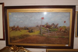 A framed and glazed watercolour depicting a horse