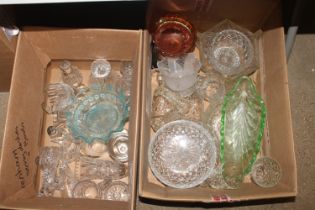 Two boxes of various table glassware