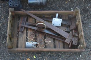 A quantity of hinges, gate pins etc