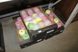 A large quantity of coloured yarn rolls (natural c