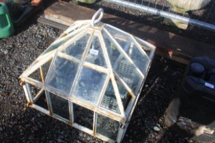 A Victorian style cast iron cloche for restoration with glass panels