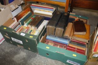 Four boxes of books including The Shorter Oxford E