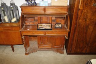 An unusual mahogany dome topped writing desk AF