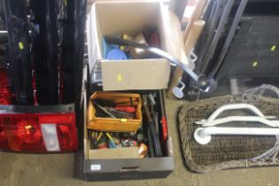 A box containing various tools to included screw d