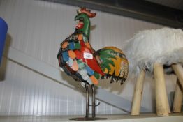 A recycled tin model of a cockerel (132)