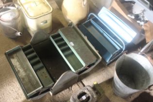 Two metal cantilever tool boxes (no contents)