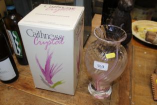 A Caithness hand made English lead crystal vase